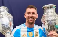 "Una ms": Lionel Messi SE LUCE con dos trofeos de la Copa Amrica que gan con Argentina