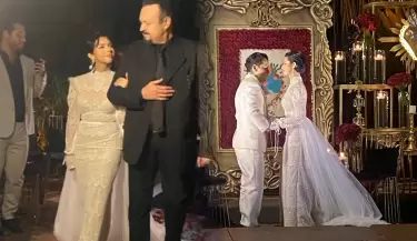 Christian Nodal y ngela Aguilar en boda secreta.