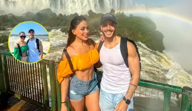 Mario Irivarren y Onelia Molina derrochan amor en las Cataratas de Iguaz.