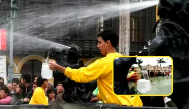 200 litros de Pisco en Plaza de Armas