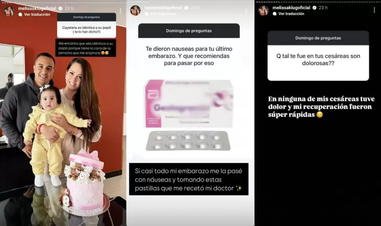 Melissa Klug y el parecido de su hija con Jess Barco. (Instagram)