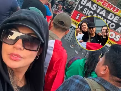 Pamela Lpez particip en el paro de transportistas en Lima.