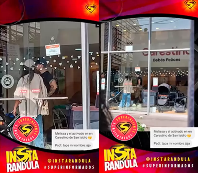 Melissa Paredes y Anthony Aranda en tienda de accesorios para bebs. (Instarndula)