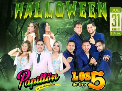 Papilln y Los 5 de Oro en concierto de Halloween en Mala.